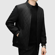 Men's Full-Zip Jacket - Quilted Chest with Stand Collar
