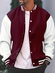 Stylish and Classic Bomber Jacket with Snap Buttons for Men