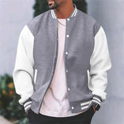 Stylish and Classic Bomber Jacket with Snap Buttons for Men