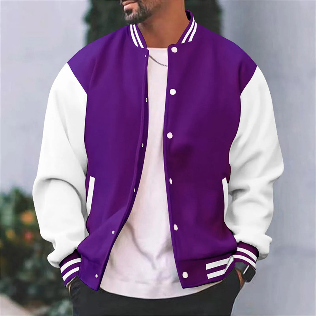 Stylish and Classic Bomber Jacket with Snap Buttons for Men