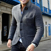 Men's Chunky Knit Button Cardigan - Versatile Fleece Vest