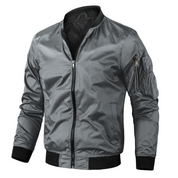 Men's Bomber Jacket - Ribbed Collar & Cuffs with Full Zip