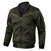 Men's Bomber Jacket - Ribbed Collar & Cuffs with Full Zip