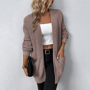 Women's Long V-Neck Cardigan - Autumn Winter Layer