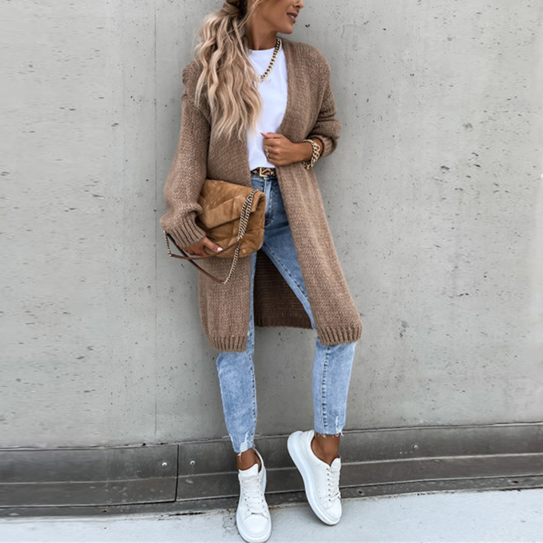 Women's Classic Long Knit Cardigan - Versatile All-Season Layer