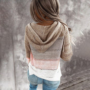 Chic and Stylish V-Neck Sweater with Hood for Women