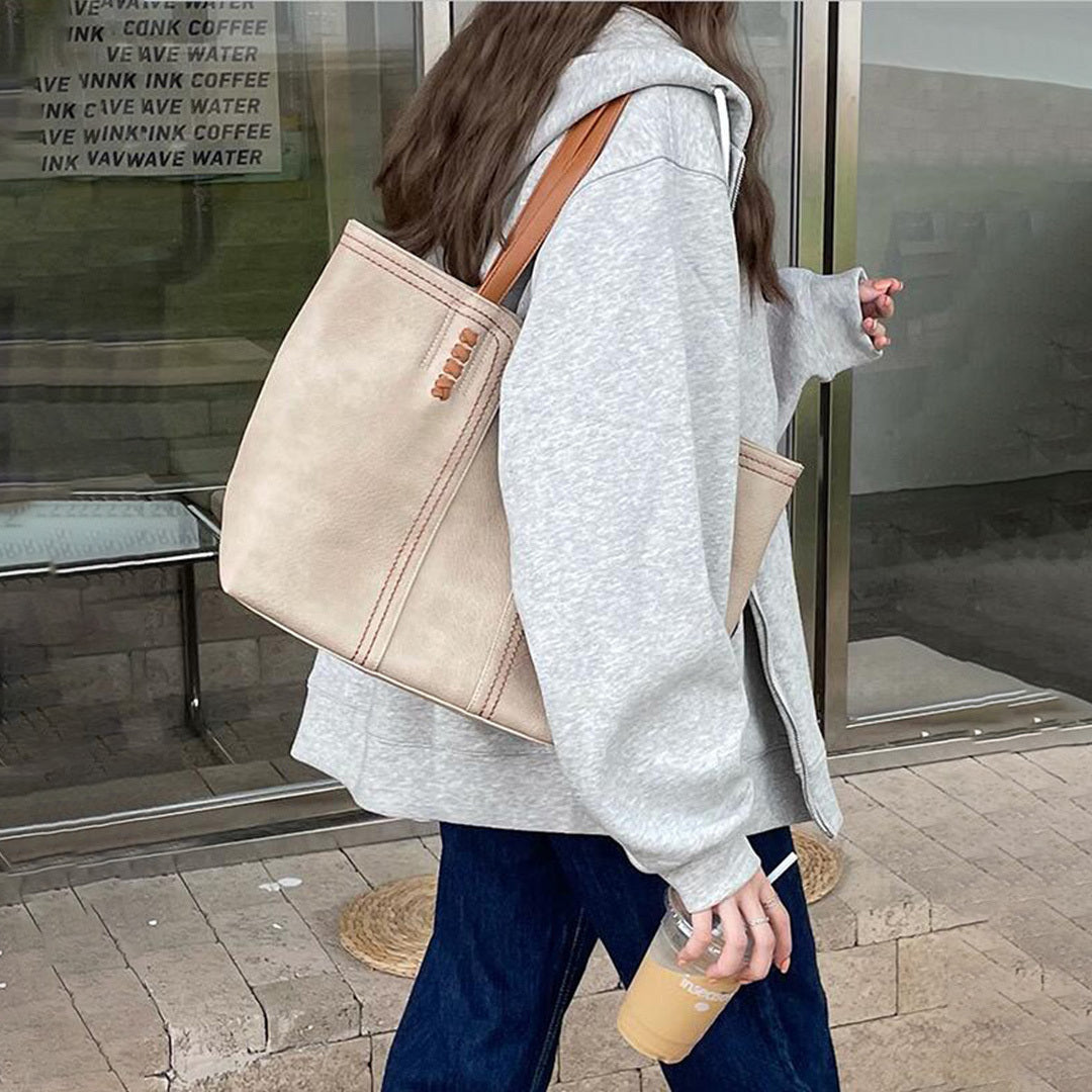 Women's Structured Tote Bag - Textured Dual Handle Everyday