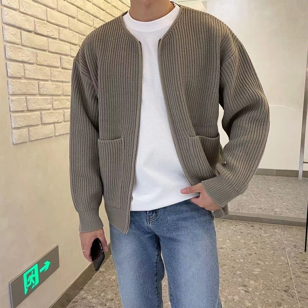 Men's Trendy Knitted Zip Cardigan - Versatile Casual Layer