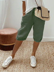 Women's Summer Drawstring Shorts - Lightweight Breathable Casual