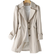 Women's Long Trench Coat - Windproof Waterproof Adjustable