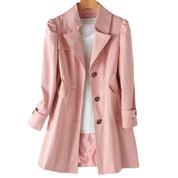 Women's Long Trench Coat - Windproof Waterproof Adjustable