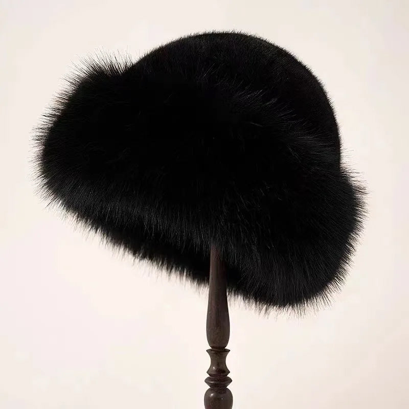 Women's Cossack Style Hat - With Wide Rounded Trim