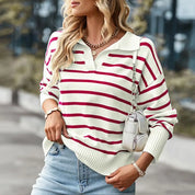 Isabel - Striped Collar Pullover for Women