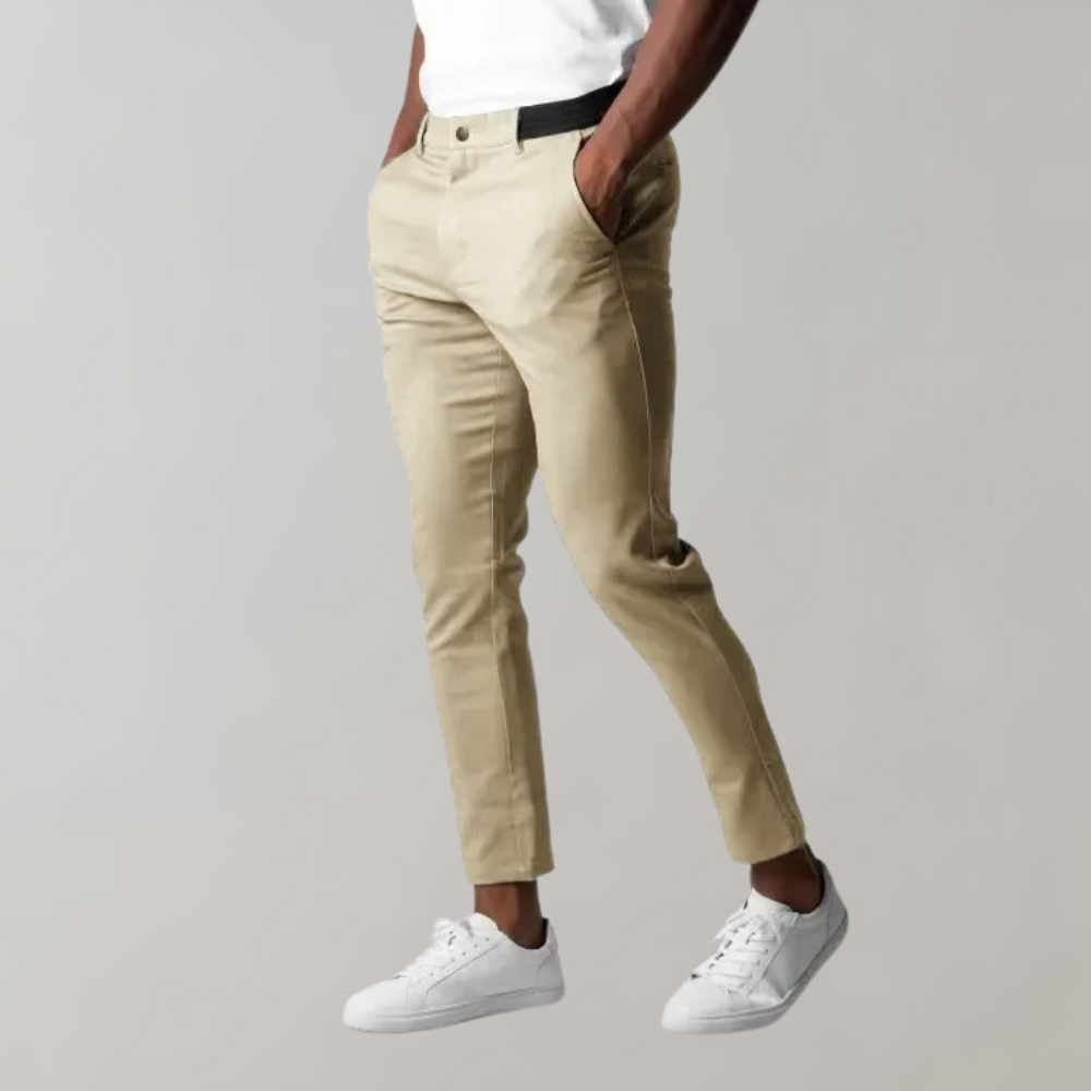 Men's Chino Work Trousers - Slim Fit & Ankle Length