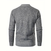 Men's Light Grey V-Neck Button Cardigan - Casual Knit Vest