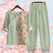 Casual and Modern Top and Trousers Set for Women