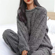 Women's Loungewear Set – Fluffy Long Sleeve Top & Joggers