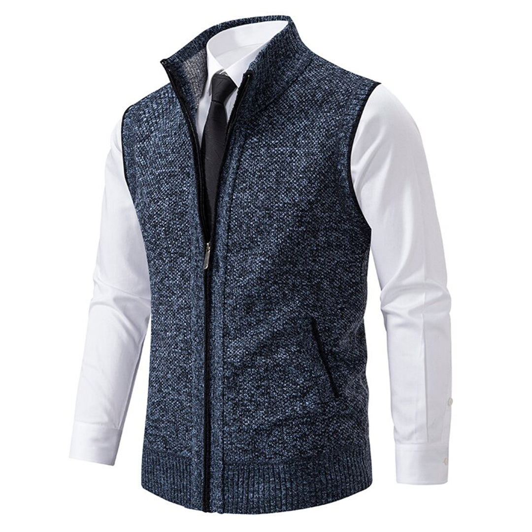 Men's Gilet - Stand Collar with Full Zip Fastening
