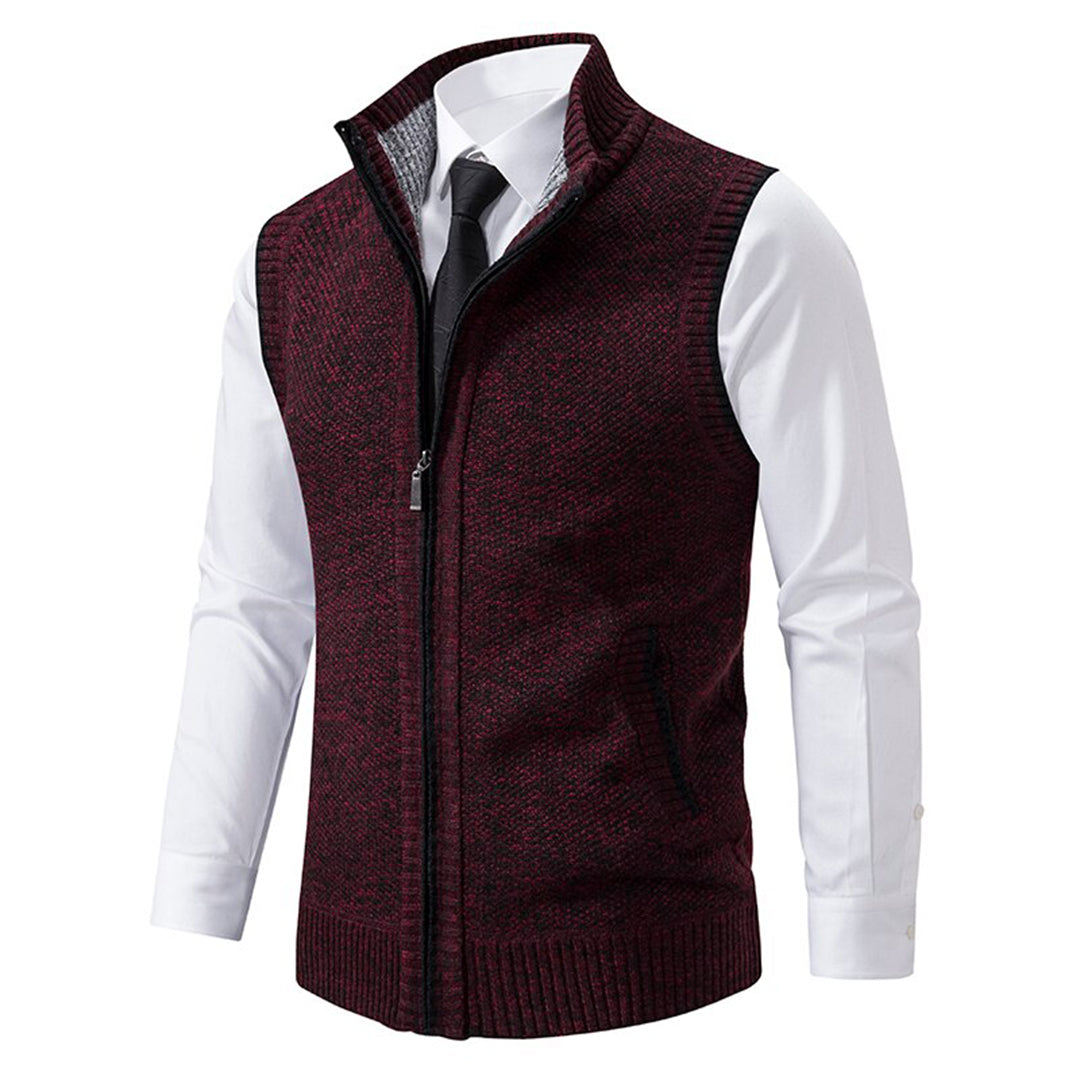Men's Gilet - Stand Collar with Full Zip Fastening