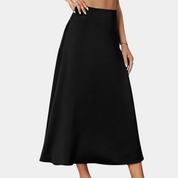 Women's Black Midi Skirt - Elegant and Flowy