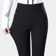 Women's High-Waisted Work Trousers - Slim Leg & Stretchy