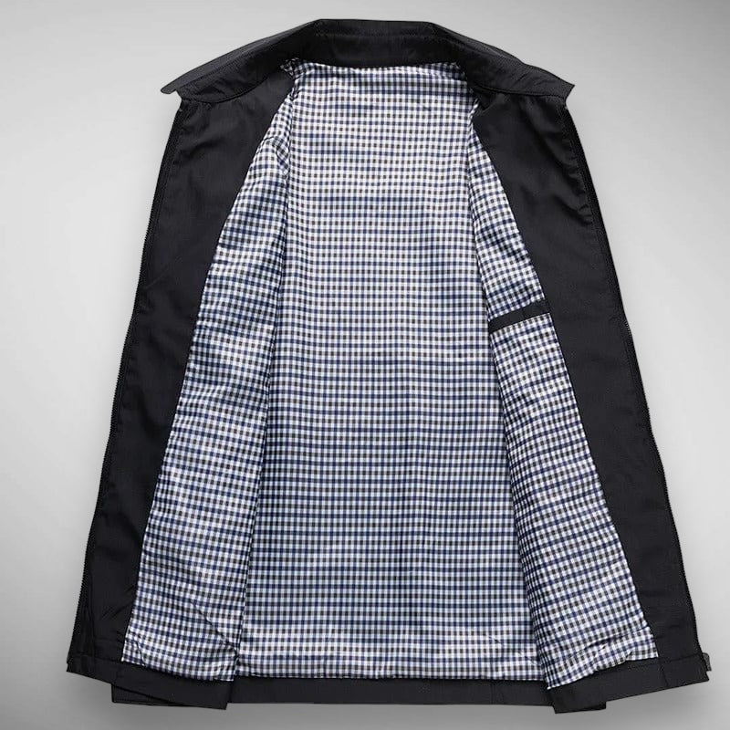 Men's Harrington Jacket - Checked Lining & Classic Collar