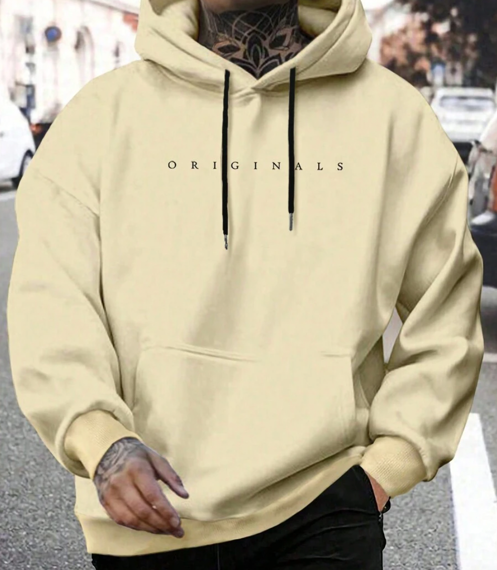 Men's Oversized Hoodie - 'Originals' Graphic & Kangaroo Pocket
