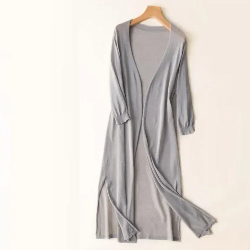 Women's Cardigan - Open Front with Longline Design