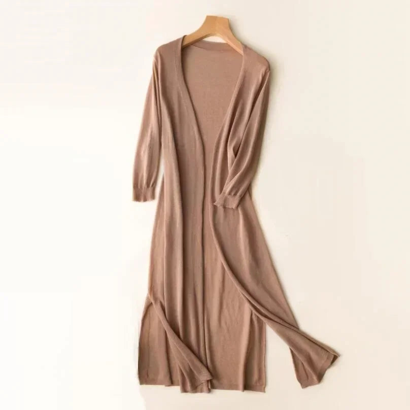 Women's Cardigan - Open Front with Longline Design