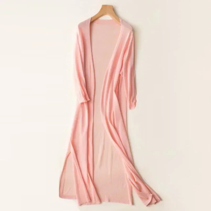 Women's Cardigan - Open Front with Longline Design