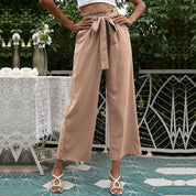 Women's Wide-Leg Trousers - Adjustable Waist, Modern Fit & Versatile