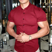 Sleek Slim Fit Short Sleeve Shirt for Men