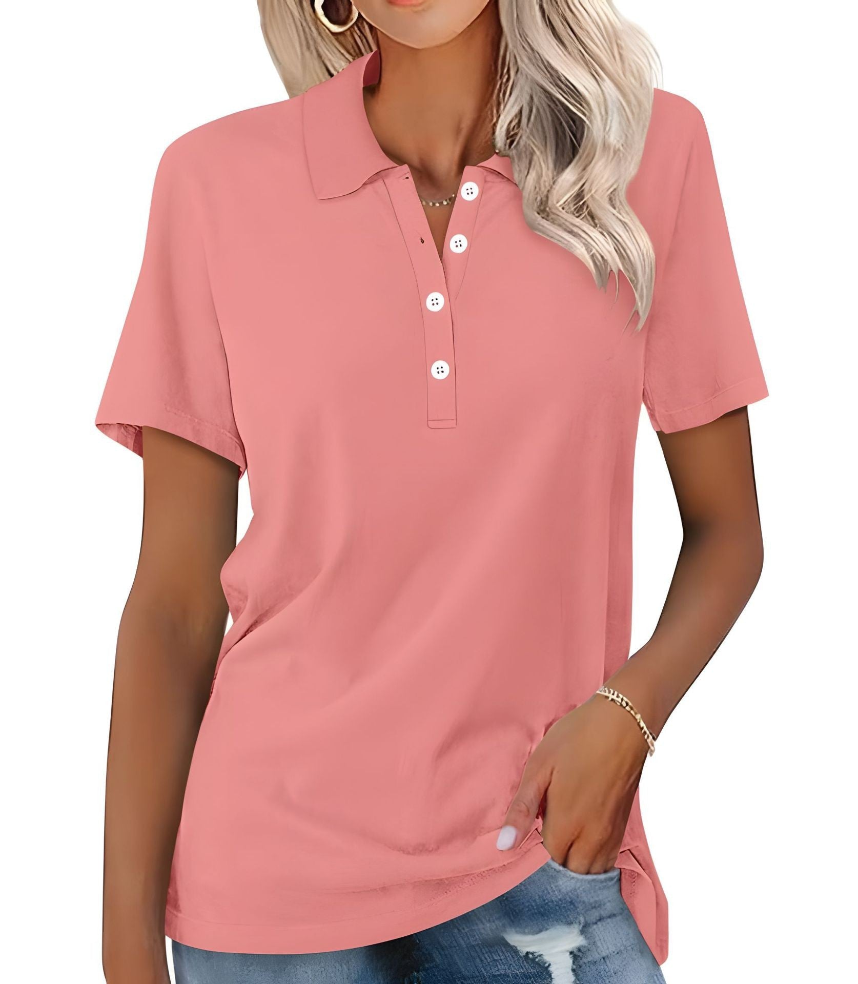 Breathable Casual Polo Shirt for Women