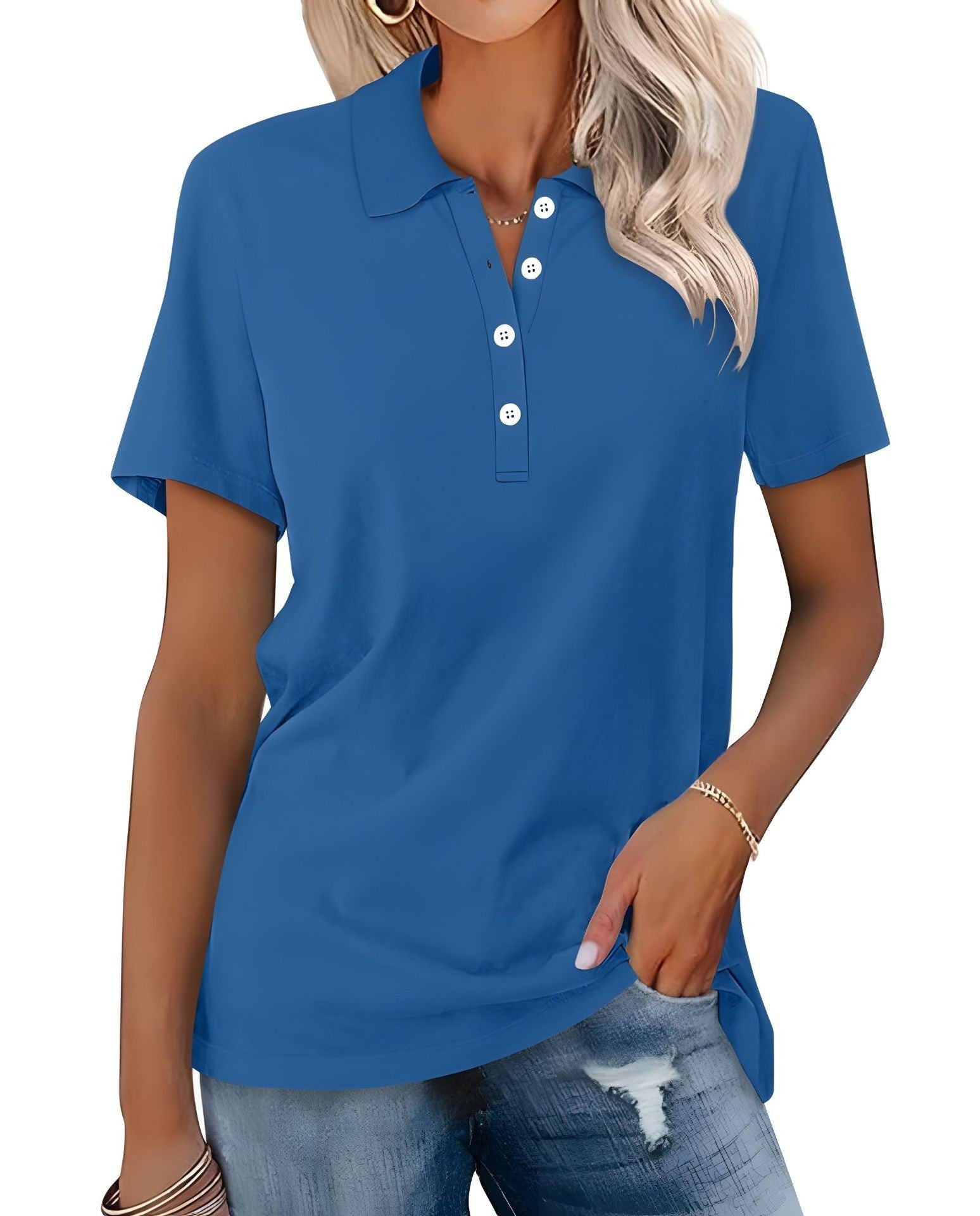 Breathable Casual Polo Shirt for Women