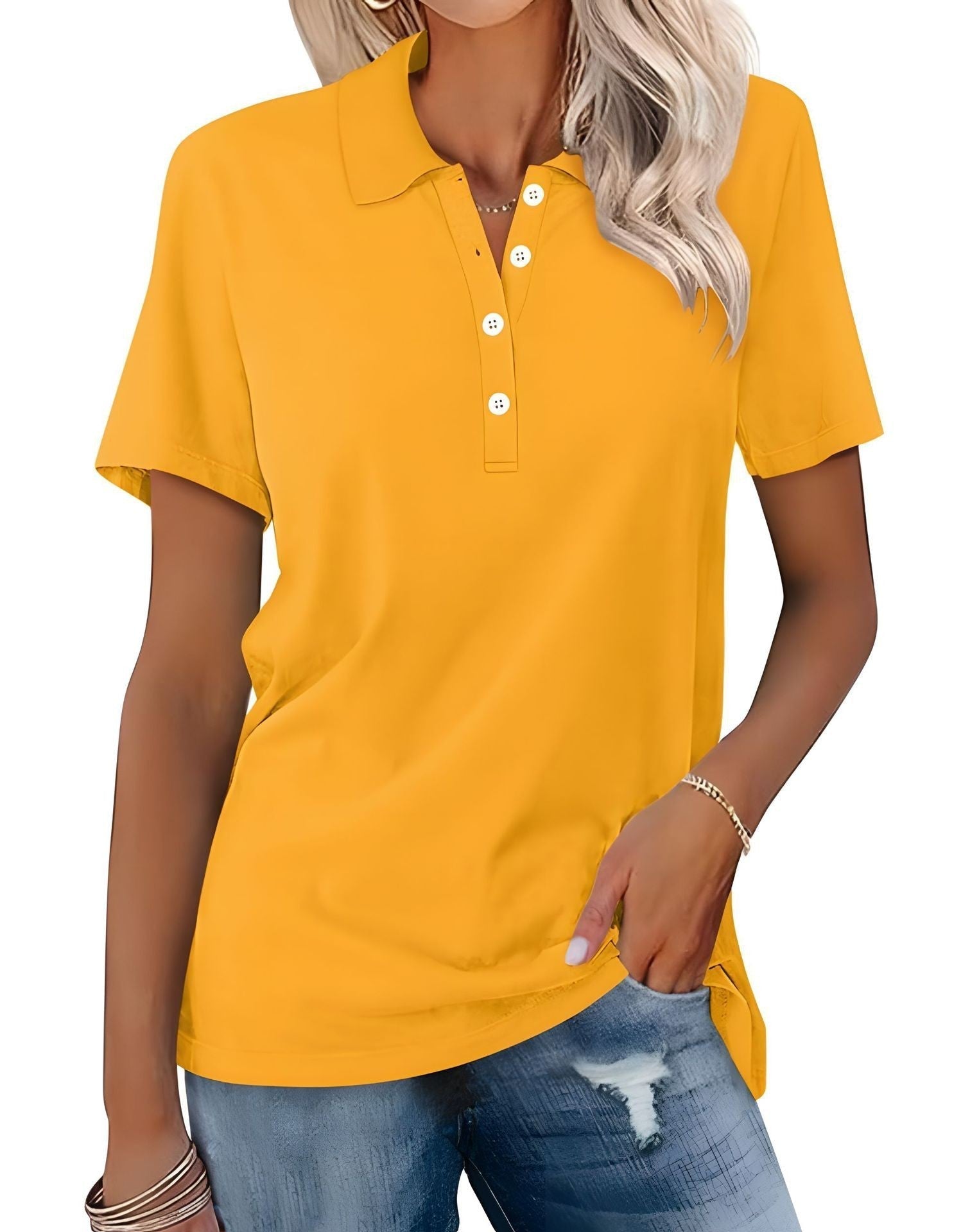 Breathable Casual Polo Shirt for Women