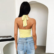 Women's Halterneck Crop Top - Breathable Summer Casual Style