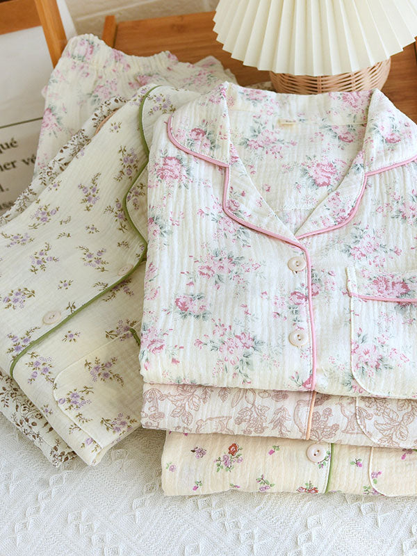 Carla - Cotton Pyjama Set with Floral Print for Women