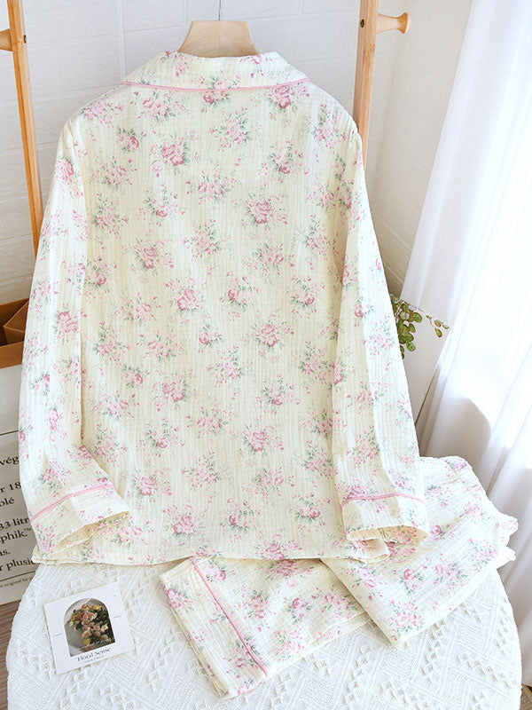 Carla - Cotton Pyjama Set with Floral Print for Women