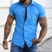 Sleek Slim Fit Short Sleeve Shirt for Men