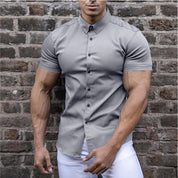 Sleek Slim Fit Short Sleeve Shirt for Men