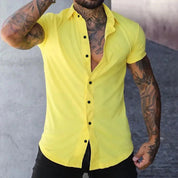 Sleek Slim Fit Short Sleeve Shirt for Men