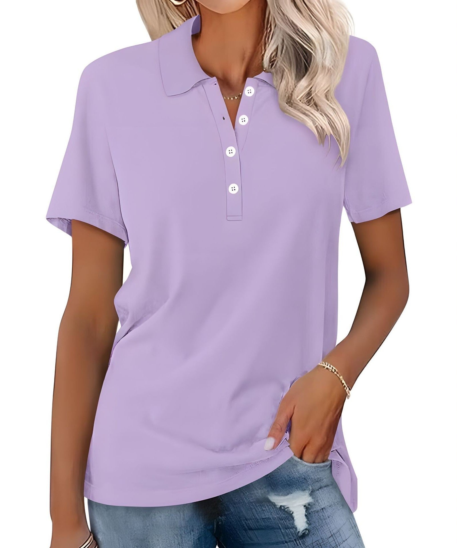 Breathable Casual Polo Shirt for Women
