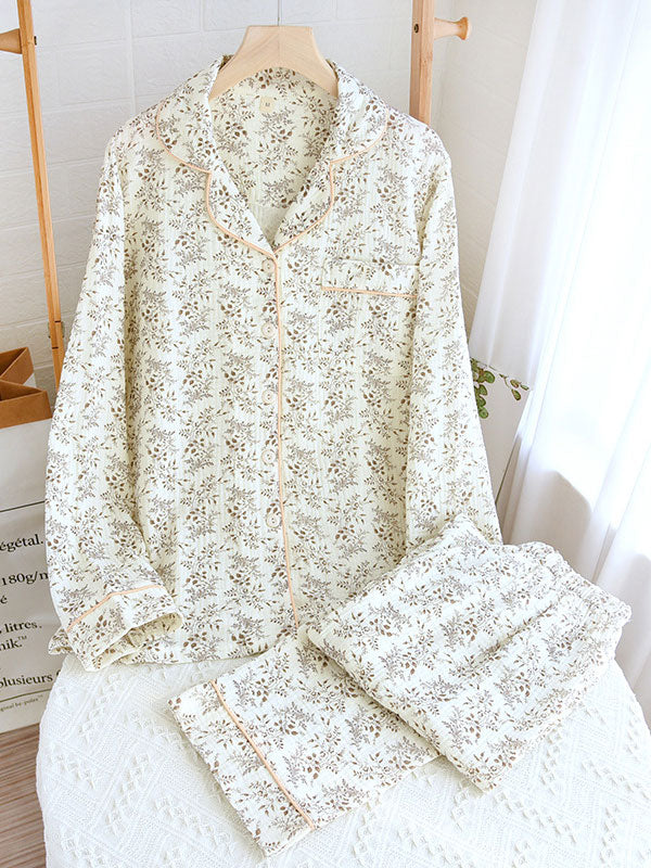 Carla - Cotton Pyjama Set with Floral Print for Women