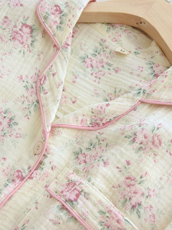 Carla - Cotton Pyjama Set with Floral Print for Women