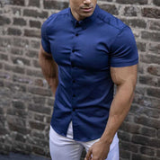 Sleek Slim Fit Short Sleeve Shirt for Men