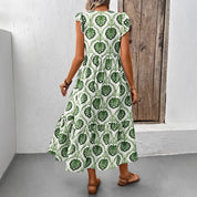 Women's Tiered Floral Midi Dress - Flowy, Versatile Summer