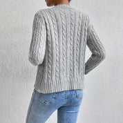 Women's Stylish Cable Knit Cardigan - Comfortable Slim-Fit Style