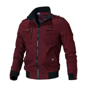Men's Bomber Jacket - Stand-Up Collar with Shoulder Epaulettes