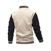 Men's Bomber Jacket - Ribbed Trim & Flap Sleeve Pocket