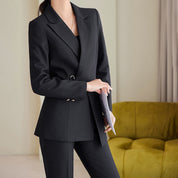 Tailored Formal Blazer and Trousers Set for Women